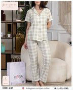 Plaid Button-Front Pajama Set