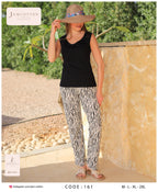 Lace-Trim Tank and Zebra Print Pants Pajama Set