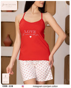 LOVE Cami and Heart Print Shorts Pajama Set