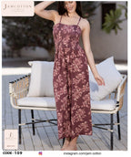 Floral Smocked-Bodice Maxi Nightdress
