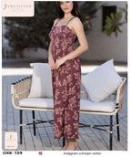 Floral Smocked-Bodice Maxi Nightdress