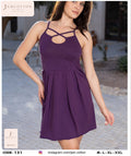 Criss-Cross Keyhole Pleated Mini Nightdress