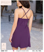 Criss-Cross Keyhole Pleated Mini Nightdress