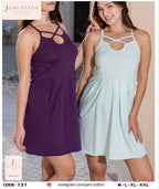 Criss-Cross Keyhole Pleated Mini Nightdress
