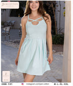 Criss-Cross Keyhole Pleated Mini Nightdress