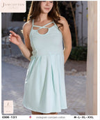 Criss-Cross Keyhole Pleated Mini Nightdress