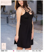 Criss-Cross Keyhole Pleated Mini Nightdress