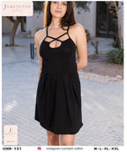 Criss-Cross Keyhole Pleated Mini Nightdress