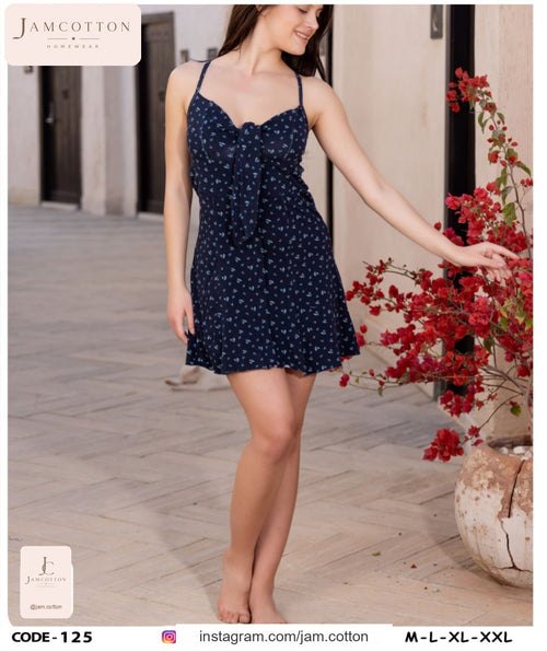 Ditsy Floral Tie-Front Mini Nightdress