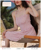 Ditsy Floral Smocked-Bodice Mini Nightdress