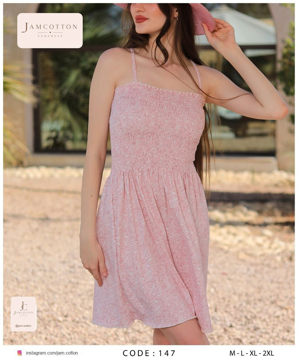 Ditsy Floral Smocked-Bodice Mini Nightdress