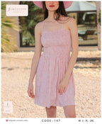 Ditsy Floral Smocked-Bodice Mini Nightdress
