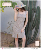 Abstract Wave Print Square-Neck Nightdress