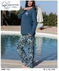 Blue Floral Cotton Pajama Set